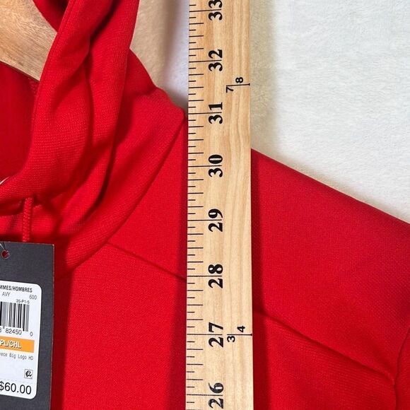 Under armour Men Big Red Logo Armour fleece Hoodie pullover -NWT-Men Small‎ Tall - Picture 3 of 6